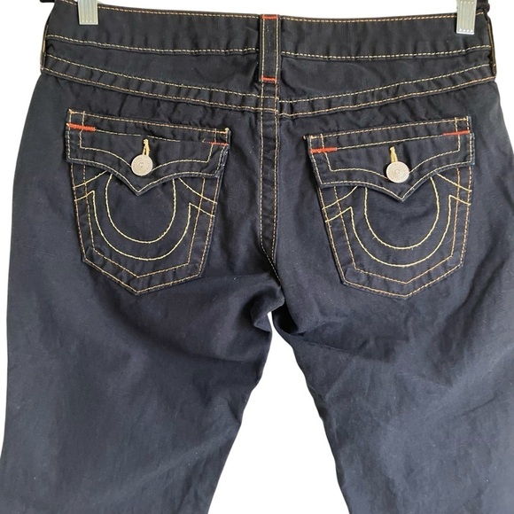 True Religion Vintage Y2K Linen Blend Capri Shorts Jorts Low Rise Flap Pockets - Picture 4 of 16